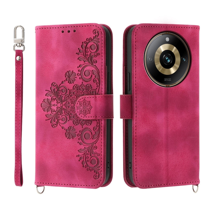 Skin Feel Flowers Embossed Wallet Leather Phone Case, For Realme C53, For Realme 11 Pro 5G / 11 Pro+ 5G