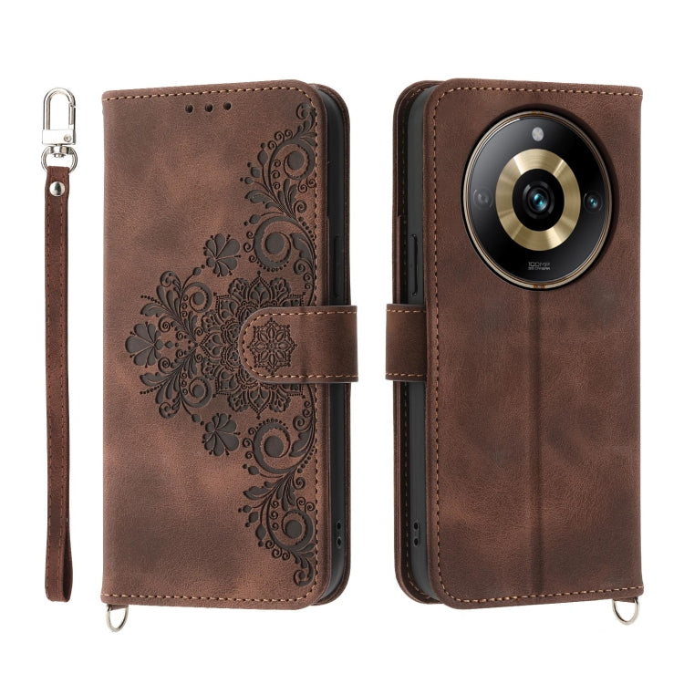 Skin Feel Flowers Embossed Wallet Leather Phone Case, For Realme C53, For Realme 11 Pro 5G / 11 Pro+ 5G