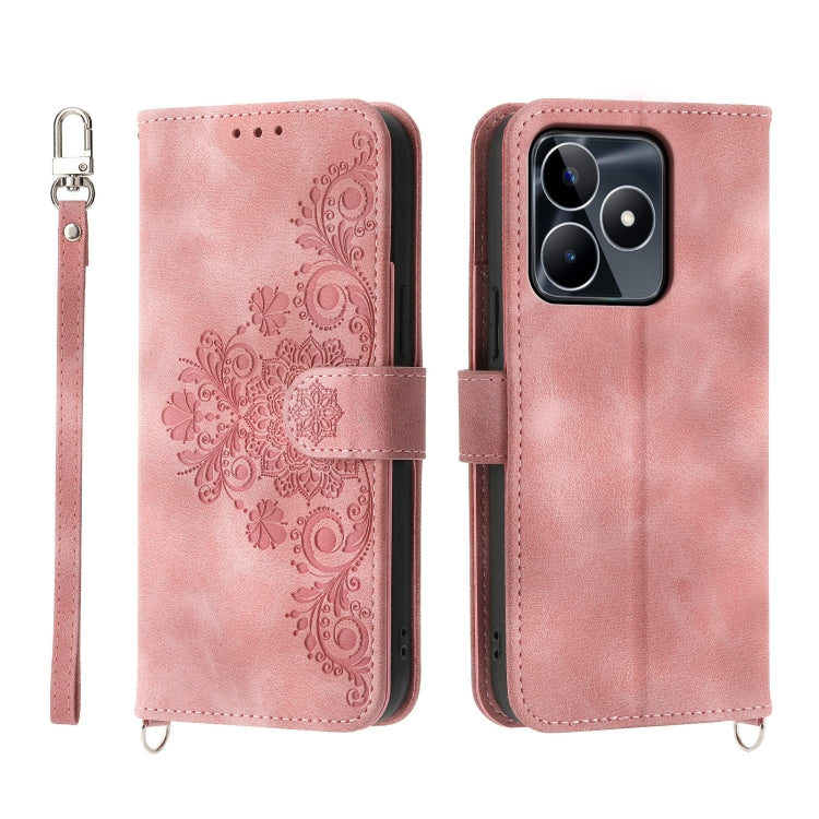 Skin Feel Flowers Embossed Wallet Leather Phone Case, For Realme C53, For Realme 11 Pro 5G / 11 Pro+ 5G