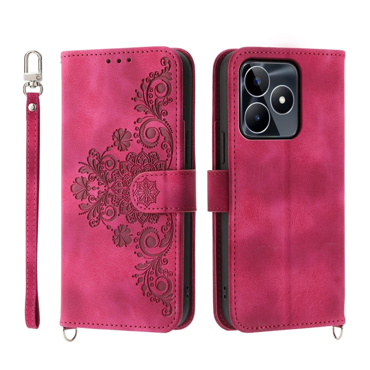 Skin Feel Flowers Embossed Wallet Leather Phone Case, For Realme C53, For Realme 11 Pro 5G / 11 Pro+ 5G