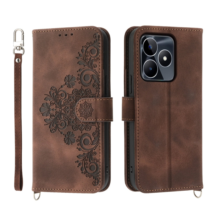 Skin Feel Flowers Embossed Wallet Leather Phone Case, For Realme C53, For Realme 11 Pro 5G / 11 Pro+ 5G