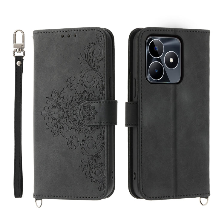 Skin Feel Flowers Embossed Wallet Leather Phone Case, For Realme C53, For Realme 11 Pro 5G / 11 Pro+ 5G