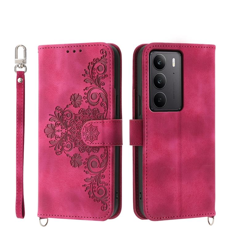 Skin Feel Flowers Embossed Wallet Leather Phone Case, For Realme C100 4G, For Realme 16 5G, For Realme C85 5G / Realme 15x 5G, For Realme C85 Pro 4G, For Realme 15 5G / Realme 15 Pro 5G, For Realme 14 / Realme P3 5G, For Realme 14 Pro+, For Realme 14 P...