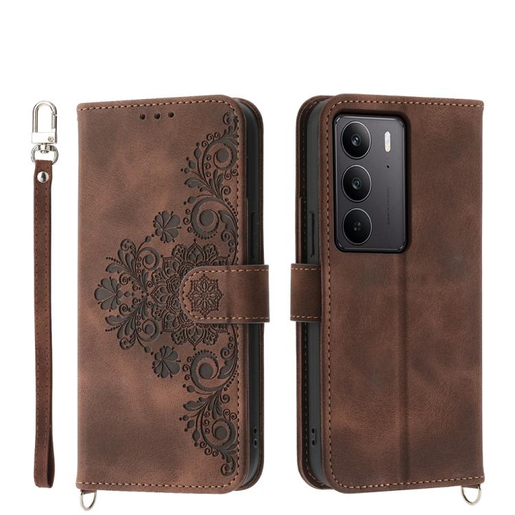 Skin Feel Flowers Embossed Wallet Leather Phone Case, For Realme C100 4G, For Realme 16 5G, For Realme C85 5G / Realme 15x 5G, For Realme C85 Pro 4G, For Realme 15 5G / Realme 15 Pro 5G, For Realme 14 / Realme P3 5G, For Realme 14 Pro+, For Realme 14 P...
