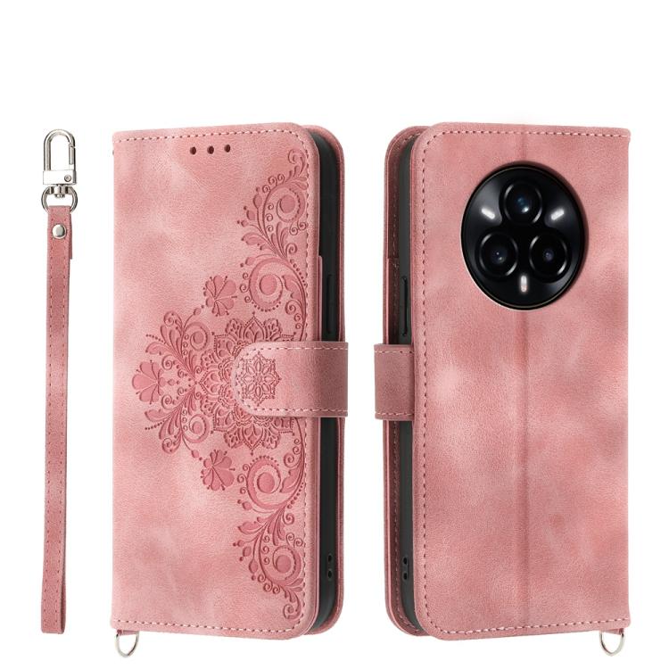 Skin Feel Flowers Embossed Wallet Leather Phone Case, For Realme C100 4G, For Realme 16 5G, For Realme C85 5G / Realme 15x 5G, For Realme C85 Pro 4G, For Realme 15 5G / Realme 15 Pro 5G, For Realme 14 / Realme P3 5G, For Realme 14 Pro+, For Realme 14 P...