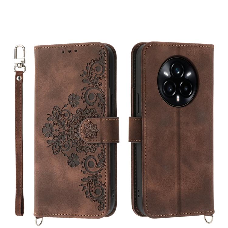 Skin Feel Flowers Embossed Wallet Leather Phone Case, For Realme C100 4G, For Realme 16 5G, For Realme C85 5G / Realme 15x 5G, For Realme C85 Pro 4G, For Realme 15 5G / Realme 15 Pro 5G, For Realme 14 / Realme P3 5G, For Realme 14 Pro+, For Realme 14 P...