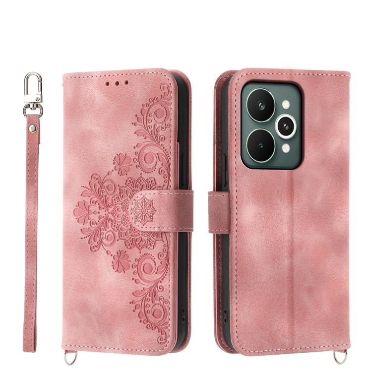 Skin Feel Flowers Embossed Wallet Leather Phone Case, For Realme C100 4G, For Realme 16 5G, For Realme C85 5G / Realme 15x 5G, For Realme C85 Pro 4G, For Realme 15 5G / Realme 15 Pro 5G, For Realme 14 / Realme P3 5G, For Realme 14 Pro+, For Realme 14 P...