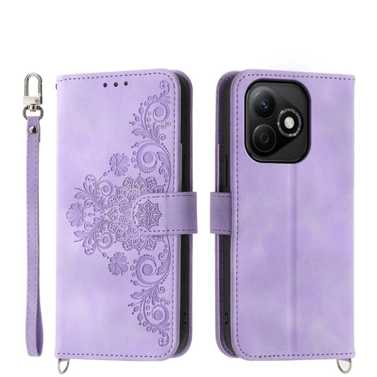 Skin Feel Flowers Embossed Wallet Leather Phone Case, For Honor X60i, For Honor X6b, For Honor 200 Lite Global, For Honor Magic6 Pro, For Honor X8b, For Honor 100 Pro, For Honor 100, For Honor X9b, For Honor 90 Pro 5G