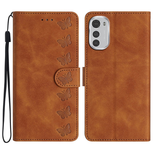 Seven Butterflies Embossed Leather Phone Case, For Motorola Moto E32, For Motorola Moto G52, For Motorola Moto G22, For Motorola Moto E20, For Motorola Moto G31, For Motorola Moto G60, For Motorola Moto G10, For Motorola Moto G50