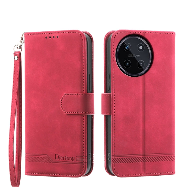 Dierfeng Dream Line TPU Hybrid PU Leather Phone Case, For Realme 14 Pro, For Realme C75 / Realme 14x, For Realme 13+, For Realme GT 6 Global, For Realme 12 5G, For Realme 12+, For Realme 12 Pro+, For Realme 11 4G