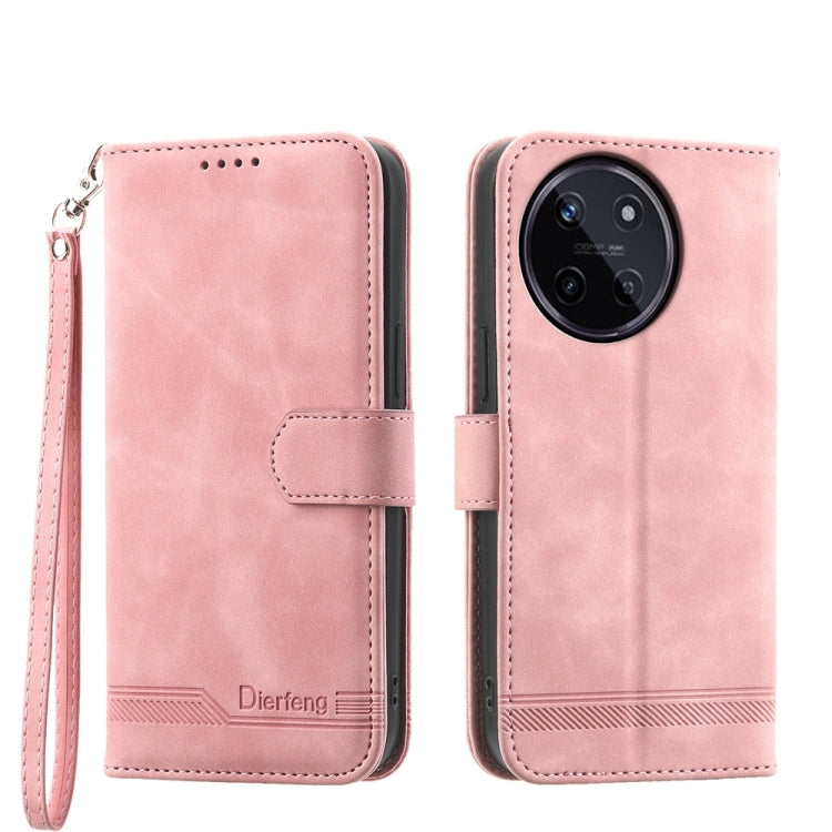Dierfeng Dream Line TPU Hybrid PU Leather Phone Case, For Realme 14 Pro, For Realme C75 / Realme 14x, For Realme 13+, For Realme GT 6 Global, For Realme 12 5G, For Realme 12+, For Realme 12 Pro+, For Realme 11 4G