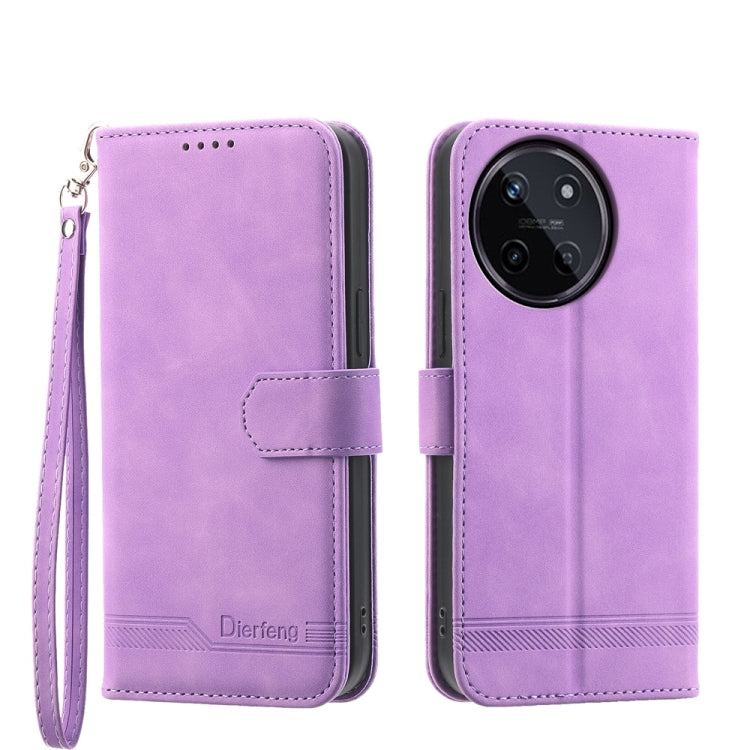 Dierfeng Dream Line TPU Hybrid PU Leather Phone Case, For Realme 14 Pro, For Realme C75 / Realme 14x, For Realme 13+, For Realme GT 6 Global, For Realme 12 5G, For Realme 12+, For Realme 12 Pro+, For Realme 11 4G