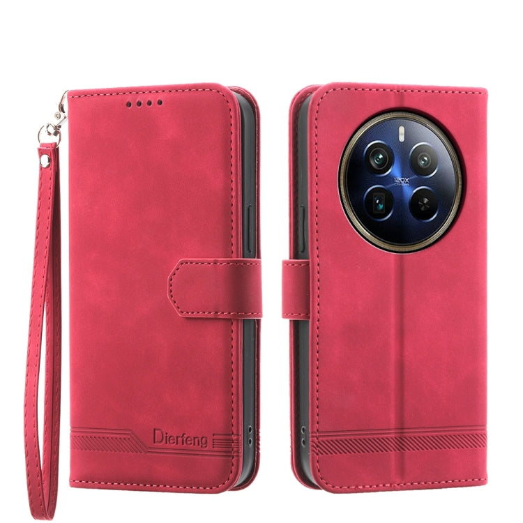 Dierfeng Dream Line TPU Hybrid PU Leather Phone Case, For Realme 14 Pro, For Realme C75 / Realme 14x, For Realme 13+, For Realme GT 6 Global, For Realme 12 5G, For Realme 12+, For Realme 12 Pro+, For Realme 11 4G