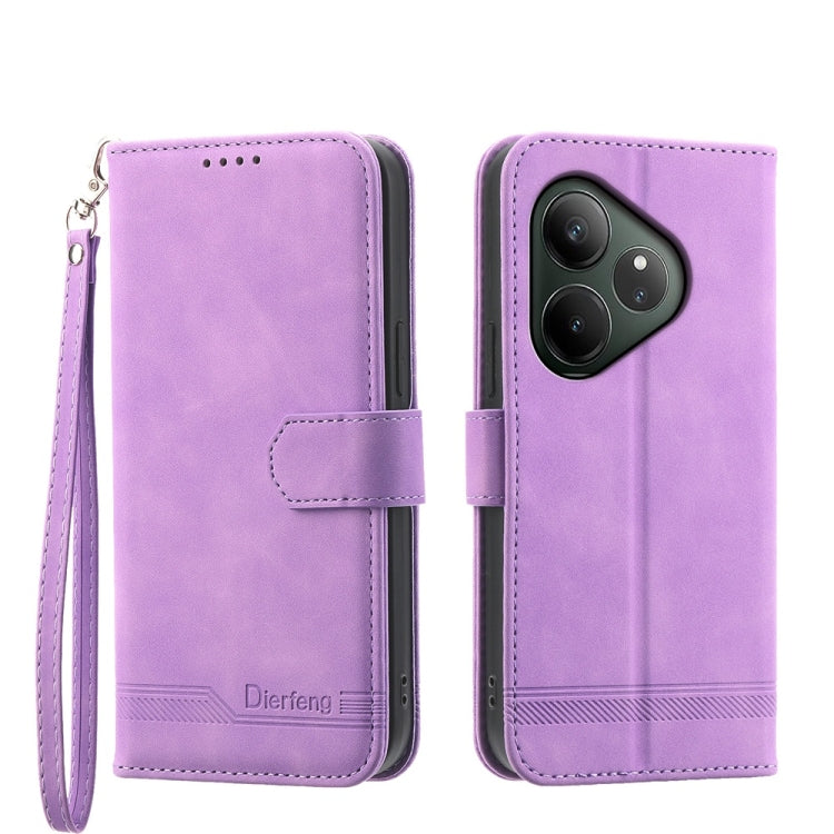 Dierfeng Dream Line TPU Hybrid PU Leather Phone Case, For Realme 14 Pro, For Realme C75 / Realme 14x, For Realme 13+, For Realme GT 6 Global, For Realme 12 5G, For Realme 12+, For Realme 12 Pro+, For Realme 11 4G