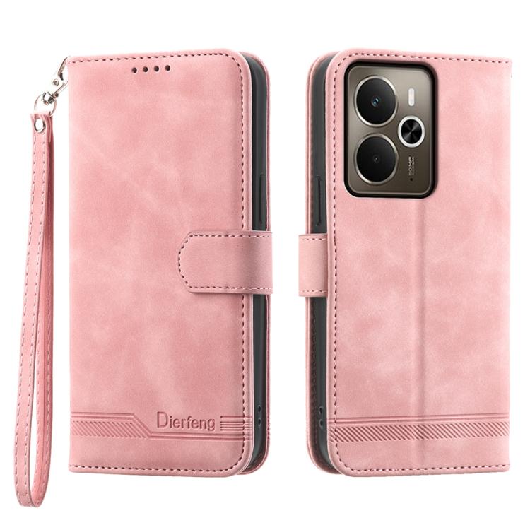 Dierfeng Dream Line TPU Hybrid PU Leather Phone Case, For Realme C100 4G, For Realme 16 5G, For Realme C85 5G / Realme 15x 5G, For Realme C85 Pro 4G, For Realme 15T 5G, For Realme 15 5G / Realme 15 Pro 5G, For Realme 14 / Realme P3 5G, For Realme 14 Pro+