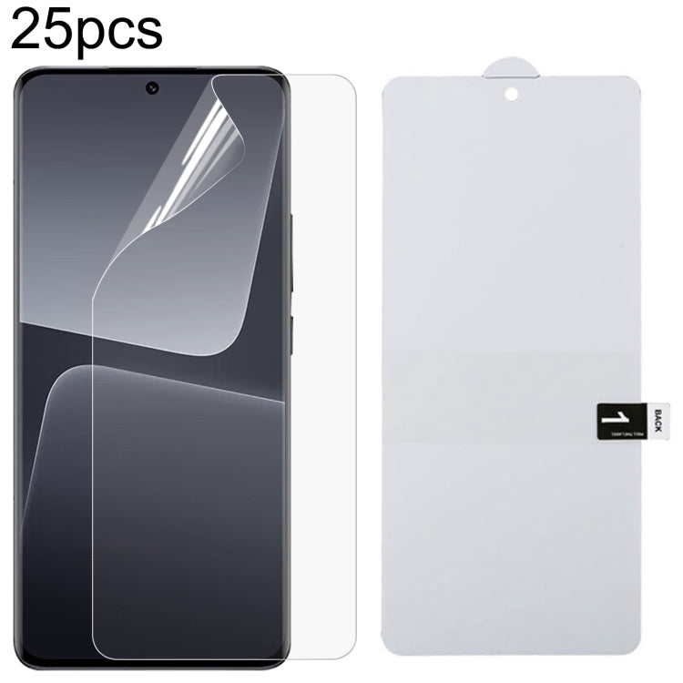 25pcs Full Screen Protector Explosion-proof Hydrogel Film, For Xiaomi Redmi 12 / 12R / 12 5G / Note 12R / Poco M6 Pro, For Xiaomi 13T Pro, For Xiaomi Redmi Note 12T Pro, For Xiaomi 13T
