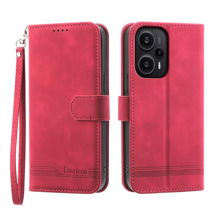 Dierfeng Dream Line TPU + PU Leather Phone Case, For Xiaomi Redmi Note 13 Pro+, For Xiaomi Redmi Note 13 Pro 5G, For Xiaomi 13T, For Xiaomi Redmi Note 12 Turbo 5G/Poco F5, For Xiaomi Redmi Note 12S 4G Global, For Xiaomi Poco X6 Pro 5G