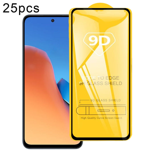 25pcs 9D Full Glue Screen Tempered Glass Film, For Xiaomi Redmi 12 / 12R / 12 5G / Note 12R / Poco M6 Pro, For Xiaomi 13T, For Xiaomi Redmi Note 12T Pro