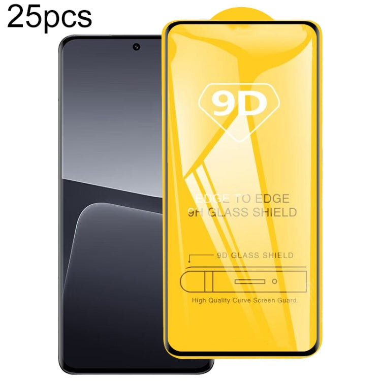 25pcs 9D Full Glue Screen Tempered Glass Film, For Xiaomi Redmi 12 / 12R / 12 5G / Note 12R / Poco M6 Pro, For Xiaomi 13T, For Xiaomi Redmi Note 12T Pro