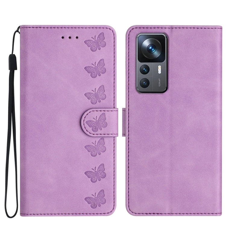 Seven Butterflies Embossed Leather Phone Case, For Xiaomi Redmi 13C 4G, For Xiaomi 13T, For Xiaomi Mi 11 Lite, For Xiaomi Redmi Note 12 Pro 5G Global, For Xiaomi Redmi Note 12 5G Global, For Xiaomi 13 Pro, For Xiaomi 13, For Xiaomi 12T / 12T Pro
