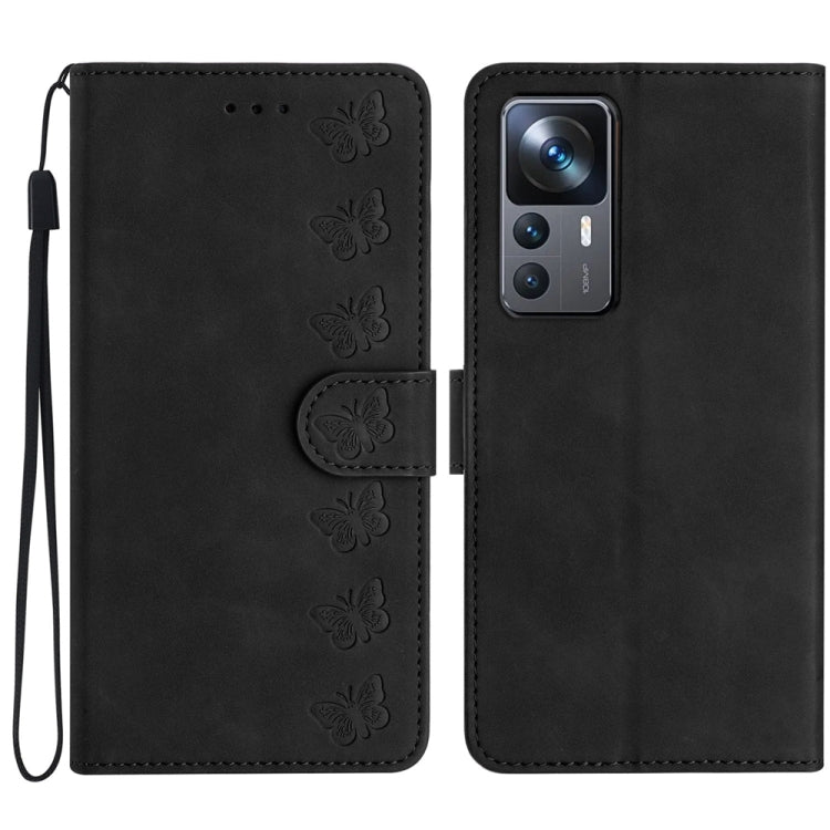 Seven Butterflies Embossed Leather Phone Case, For Xiaomi Redmi 13C 4G, For Xiaomi 13T, For Xiaomi Mi 11 Lite, For Xiaomi Redmi Note 12 Pro 5G Global, For Xiaomi Redmi Note 12 5G Global, For Xiaomi 13 Pro, For Xiaomi 13, For Xiaomi 12T / 12T Pro