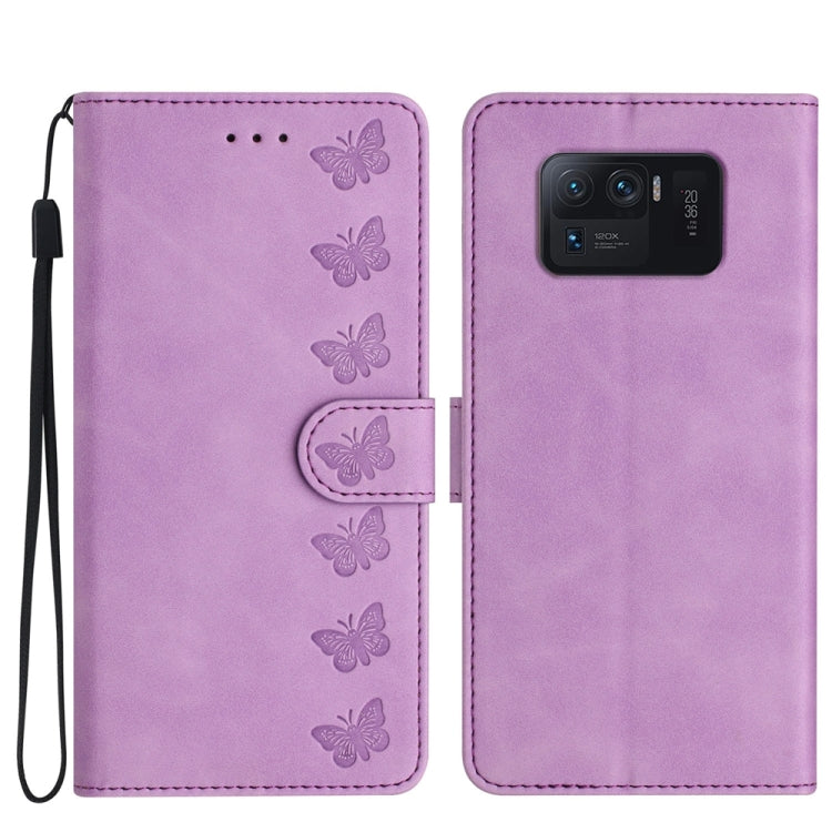 Seven Butterflies Embossed Leather Phone Case, For Xiaomi 11T / 11T Pro, For Xiaomi Redmi 10, For Xiaomi Mi 11 Ultra, For Xiaomi Mi 11 Pro, For Xiaomi Redmi Note 10 5G, For Xiaomi Redmi 9A, For Xiaomi Redmi 9, For Xiaomi Redmi 9C