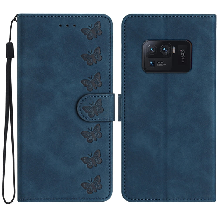 Seven Butterflies Embossed Leather Phone Case, For Xiaomi 11T / 11T Pro, For Xiaomi Redmi 10, For Xiaomi Mi 11 Ultra, For Xiaomi Mi 11 Pro, For Xiaomi Redmi Note 10 5G, For Xiaomi Redmi 9A, For Xiaomi Redmi 9, For Xiaomi Redmi 9C