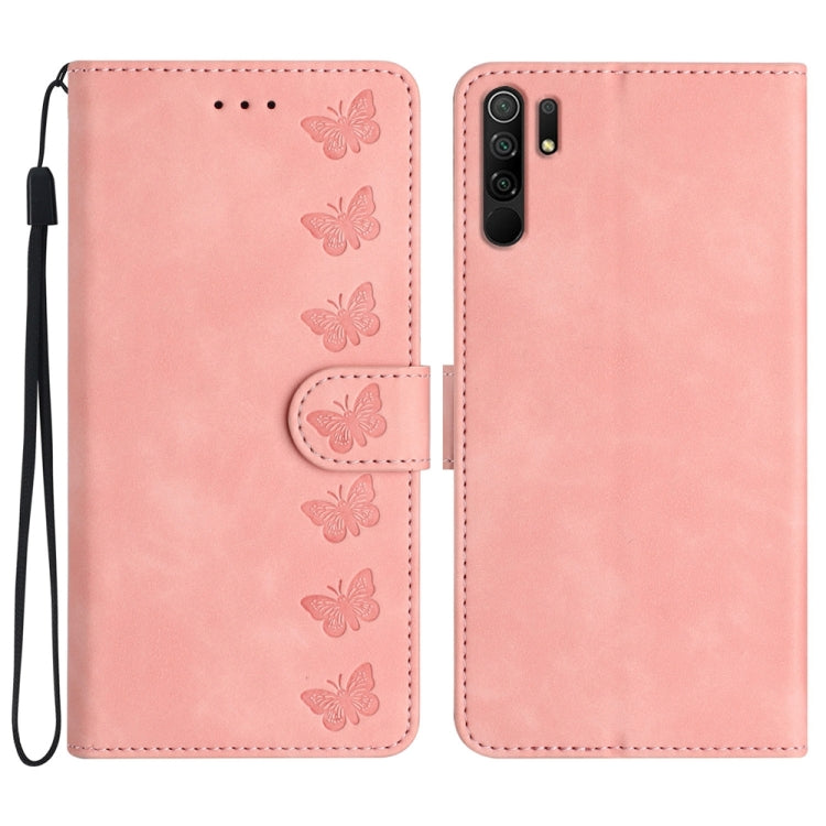 Seven Butterflies Embossed Leather Phone Case, For Xiaomi 11T / 11T Pro, For Xiaomi Redmi 10, For Xiaomi Mi 11 Ultra, For Xiaomi Mi 11 Pro, For Xiaomi Redmi Note 10 5G, For Xiaomi Redmi 9A, For Xiaomi Redmi 9, For Xiaomi Redmi 9C