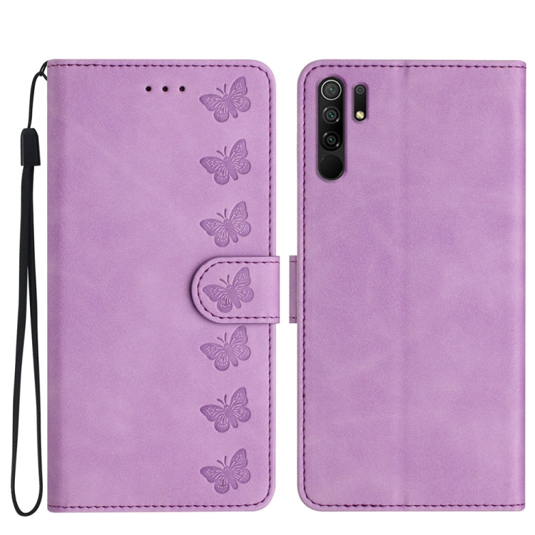 Seven Butterflies Embossed Leather Phone Case, For Xiaomi 11T / 11T Pro, For Xiaomi Redmi 10, For Xiaomi Mi 11 Ultra, For Xiaomi Mi 11 Pro, For Xiaomi Redmi Note 10 5G, For Xiaomi Redmi 9A, For Xiaomi Redmi 9, For Xiaomi Redmi 9C
