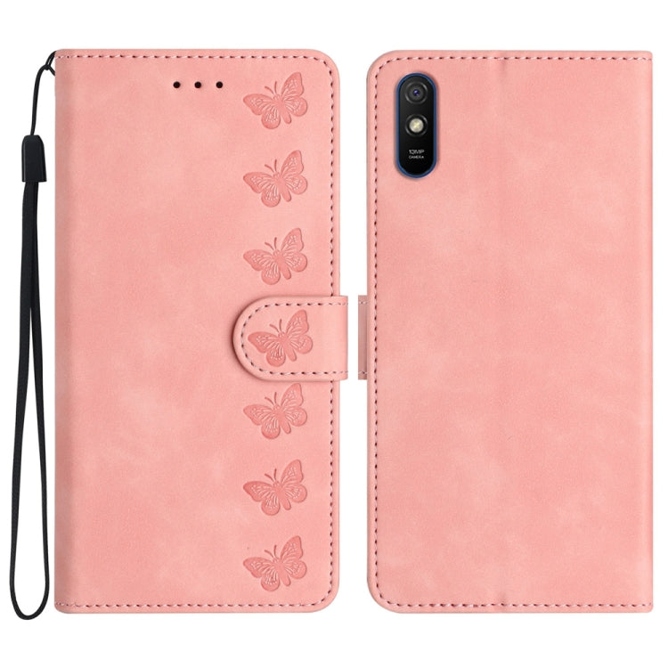 Seven Butterflies Embossed Leather Phone Case, For Xiaomi Redmi Note 9 5G / Note 9T, For Xiaomi Mi 10T Lite, For Xiaomi Mi 10T / 10T Pro, For Xiaomi Redmi 9A, For Xiaomi Redmi 9, For Xiaomi Redmi 9C, For Xiaomi Redmi Note 8T