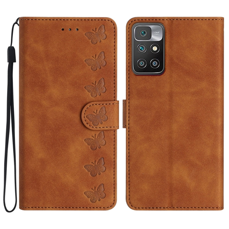 Seven Butterflies Embossed Leather Phone Case, For Xiaomi 11T / 11T Pro, For Xiaomi Redmi 10, For Xiaomi Mi 11 Ultra, For Xiaomi Mi 11 Pro, For Xiaomi Redmi Note 10 5G, For Xiaomi Redmi Note 10 4G, For Xiaomi Redmi Note 10 Pro, For Xiaomi Redmi K40