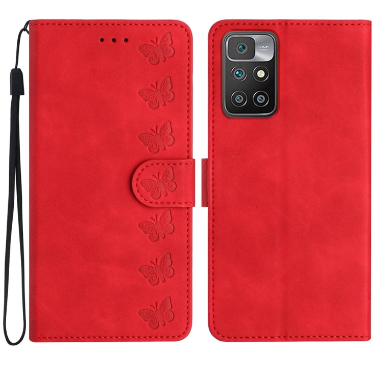 Seven Butterflies Embossed Leather Phone Case, For Xiaomi 11T / 11T Pro, For Xiaomi Redmi 10, For Xiaomi Mi 11 Ultra, For Xiaomi Mi 11 Pro, For Xiaomi Redmi Note 10 5G, For Xiaomi Redmi 9A, For Xiaomi Redmi 9, For Xiaomi Redmi 9C