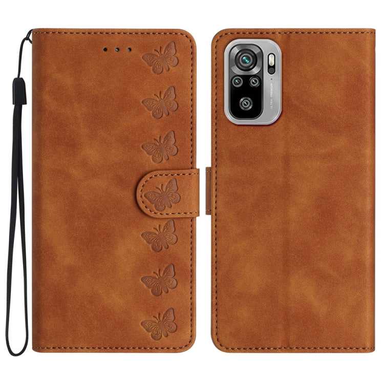 Seven Butterflies Embossed Leather Phone Case, For Xiaomi 11T / 11T Pro, For Xiaomi Redmi 10, For Xiaomi Mi 11 Ultra, For Xiaomi Mi 11 Pro, For Xiaomi Redmi Note 10 5G, For Xiaomi Redmi Note 10 4G, For Xiaomi Redmi Note 10 Pro, For Xiaomi Redmi K40
