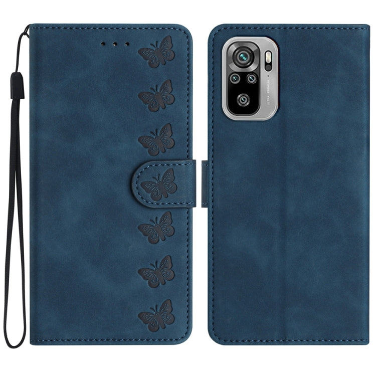 Seven Butterflies Embossed Leather Phone Case, For Xiaomi 11T / 11T Pro, For Xiaomi Redmi 10, For Xiaomi Mi 11 Ultra, For Xiaomi Mi 11 Pro, For Xiaomi Redmi Note 10 5G, For Xiaomi Redmi Note 10 4G, For Xiaomi Redmi Note 10 Pro, For Xiaomi Redmi K40