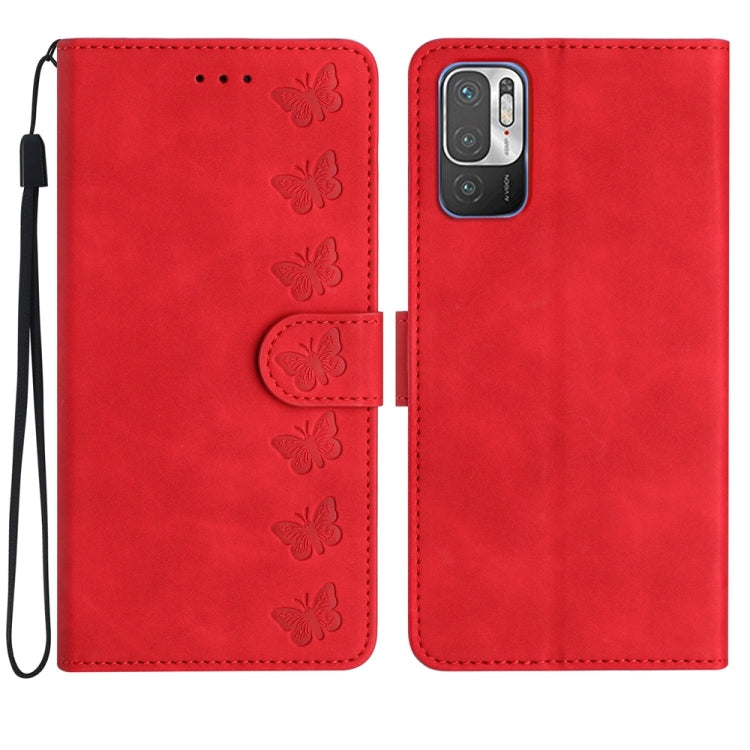 Seven Butterflies Embossed Leather Phone Case, For Xiaomi 11T / 11T Pro, For Xiaomi Redmi 10, For Xiaomi Mi 11 Ultra, For Xiaomi Mi 11 Pro, For Xiaomi Redmi Note 10 5G, For Xiaomi Redmi 9A, For Xiaomi Redmi 9, For Xiaomi Redmi 9C