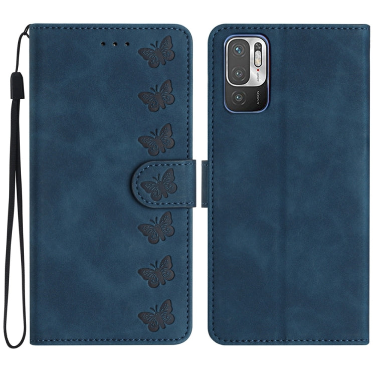 Seven Butterflies Embossed Leather Phone Case, For Xiaomi 11T / 11T Pro, For Xiaomi Redmi 10, For Xiaomi Mi 11 Ultra, For Xiaomi Mi 11 Pro, For Xiaomi Redmi Note 10 5G, For Xiaomi Redmi 9A, For Xiaomi Redmi 9, For Xiaomi Redmi 9C