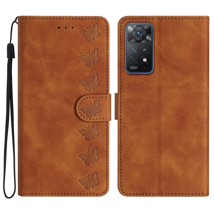 Seven Butterflies Embossed Leather Phone Case, For Xiaomi Redmi A1, For Xiaomi Redmi Note 11 Pro 5G Global, For Xiaomi 12 Lite, For Xiaomi Redmi 10A, For Xiaomi Redmi 10C, For Xiaomi Redmi Note 11 5G, For Xiaomi Redmi 10 2022, For Xiaomi 12 Pro