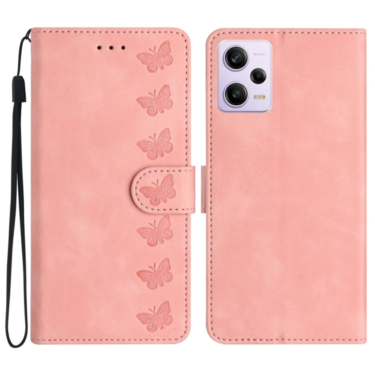 Seven Butterflies Embossed Leather Phone Case, For Xiaomi Redmi 13C 4G, For Xiaomi 13T, For Xiaomi Mi 11 Lite, For Xiaomi Redmi Note 12 Pro 5G Global, For Xiaomi Redmi Note 12 5G Global, For Xiaomi 13 Pro, For Xiaomi 13, For Xiaomi 12T / 12T Pro