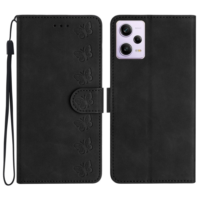 Seven Butterflies Embossed Leather Phone Case, For Xiaomi Redmi 13C 4G, For Xiaomi 13T, For Xiaomi Mi 11 Lite, For Xiaomi Redmi Note 12 Pro 5G Global, For Xiaomi Redmi Note 12 5G Global, For Xiaomi 13 Pro, For Xiaomi 13, For Xiaomi 12T / 12T Pro