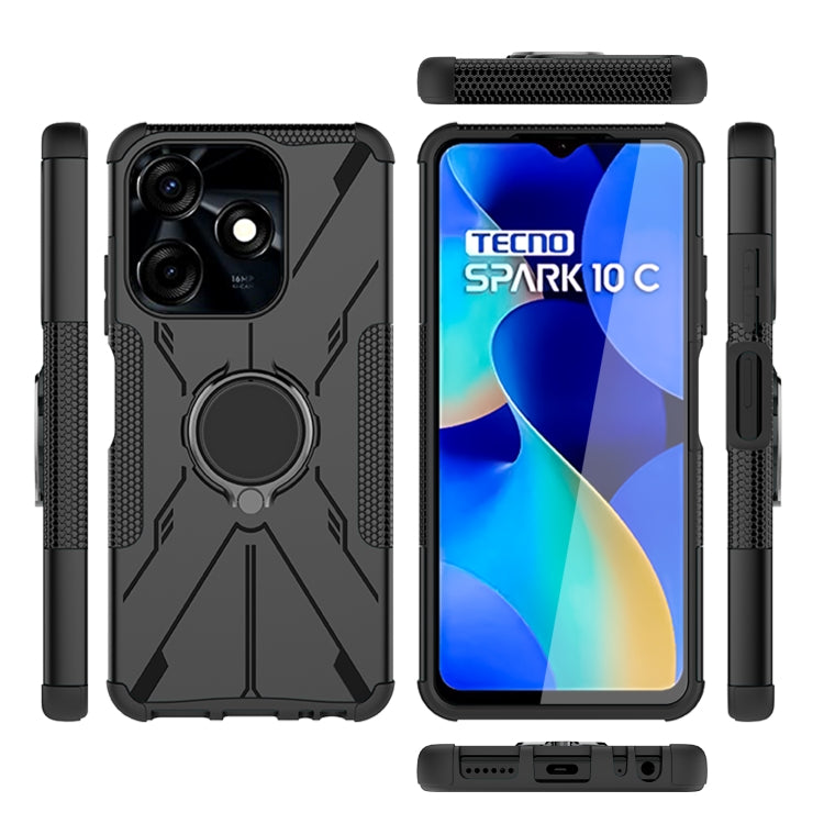 Armor Bear Shockproof PC + TPU Phone Case with Ring, For Tecno Spark 10C, For Tecno Spark Go 2023