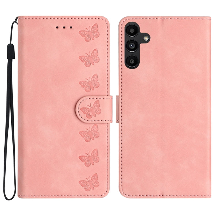 Seven Butterflies Embossed Leather Phone Case, For Samsung Galaxy A13 5G, For Samsung Galaxy A14 5G, For Samsung Galaxy A05s, For Samsung Galaxy A20 / A30, For Samsung Galaxy S24 5G, For Samsung Galaxy A20e, For Samsung Galaxy A20s                     ...