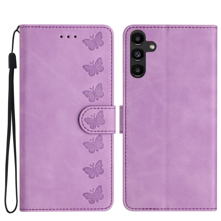 Seven Butterflies Embossed Leather Phone Case, For Samsung Galaxy A13 5G, For Samsung Galaxy A14 5G, For Samsung Galaxy A05s, For Samsung Galaxy A20 / A30, For Samsung Galaxy S24 5G, For Samsung Galaxy A20e, For Samsung Galaxy A20s                     ...