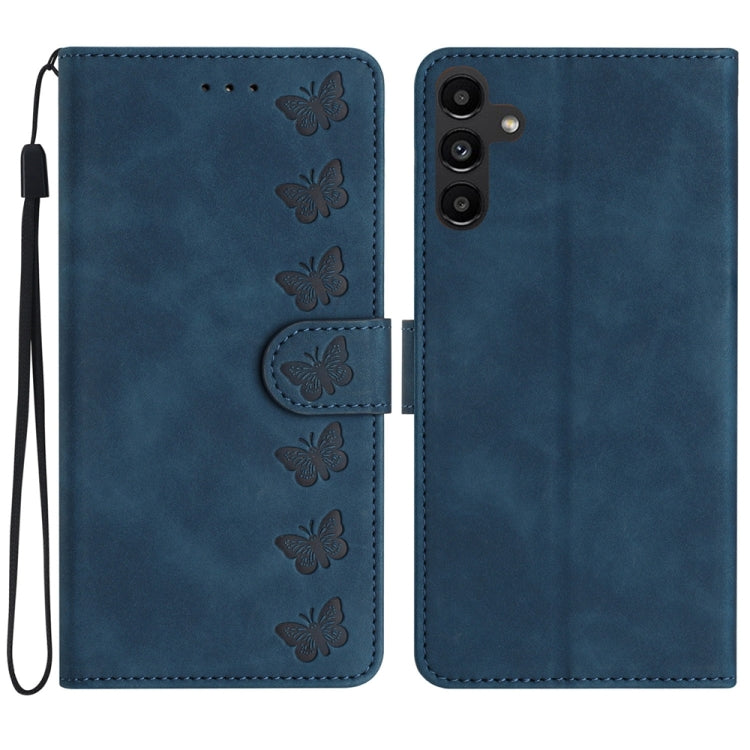 Seven Butterflies Embossed Leather Phone Case, For Samsung Galaxy A41, For Samsung Galaxy A42 5G, For Samsung Galaxy A50, For Samsung Galaxy A51, For Samsung Galaxy A52 5G, For Samsung Galaxy A53, For Samsung Galaxy A54, For Samsung Galaxy A70