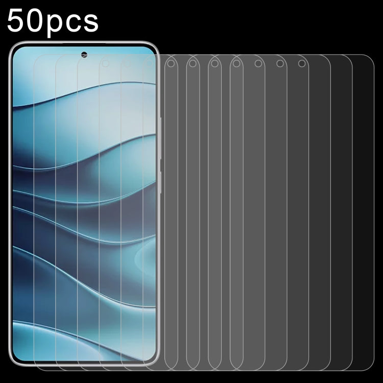 50pcs 0.26mm 9H 2.5D Tempered Glass Film, For Xiaomi Poco M7 Pro 5G, For Xiaomi Poco C75 5G, For Xiaomi Redmi K80 / K80 Pro, For Xiaomi Redmi Note 14 4G, For Xiaomi Redmi A4 5G, For Xiaomi Redmi 14R / A3 Pro, For Xiaomi Redmi Note 14 5G                ...