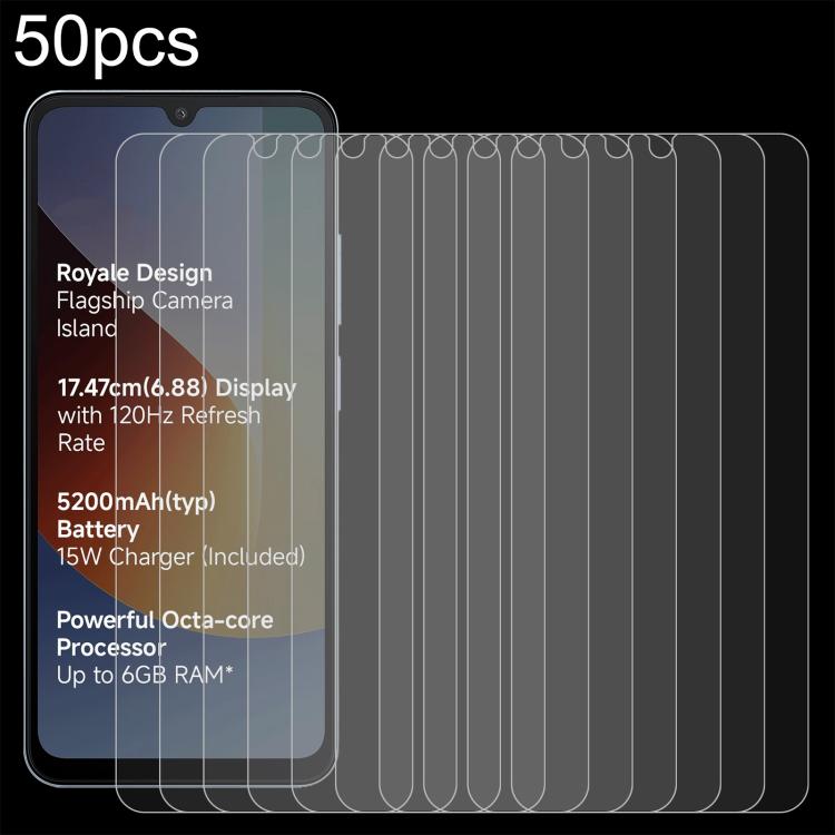 50pcs 0.26mm 9H 2.5D Tempered Glass Film, For Redmi A7 4G 171.8mm, For Redmi 17C 4G, For Xiaomi Poco C81x 4G, For Xiaomi Poco M8s 5G, For Xiaomi Poco C81 Pro 4G, For Redmi A7 Pro 171mm / Poco C85x 5G, For Redmi R70 5G / R70m 5G, For Xiaomi Poco C85x 5G...