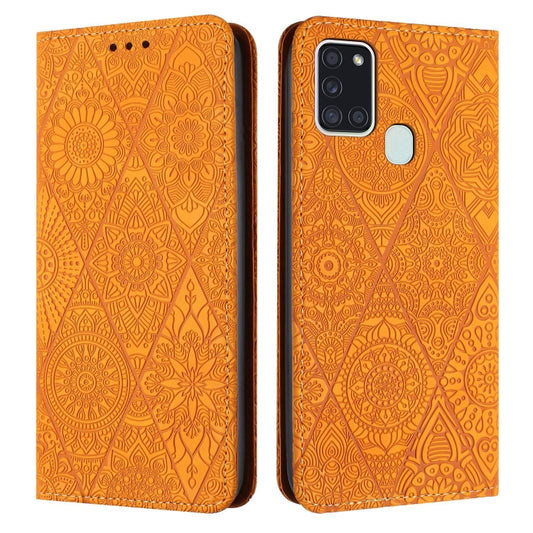 Ethnic Embossed Adsorption Leather Phone Case, For Samsung Galaxy A21s, For Samsung Galaxy A22 4G, For Samsung Galaxy A22 5G, For Samsung Galaxy A23, For Samsung Galaxy A24 4G, For Samsung Galaxy A32 4G, For Samsung Galaxy A32 5G, For Samsung Galaxy A3...