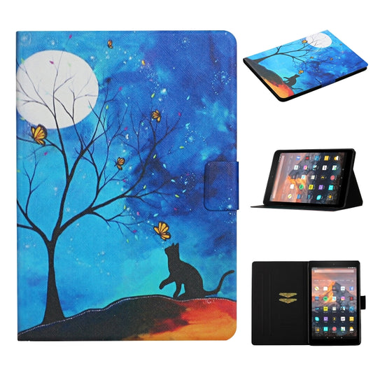 Colored Drawing Pattern Horizontal Flip Leather Case with Holder & Card Slots, For Amazon Kindle Fire HD7 (2019)