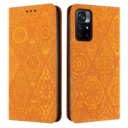 Ethnic Embossed Adsorption Leather Phone Case, For Xiaomi Poco M4 Pro 5G, For Xiaomi 11 Lite, For Redmi Note 10 Pro, For Redmi Note 10 4G, For Xiaomi Redmi 9T, For Xiaomi Redmi 9A, For Xiaomi Redmi 9, For Redmi Note 9, For Redmi Note 9 Pro