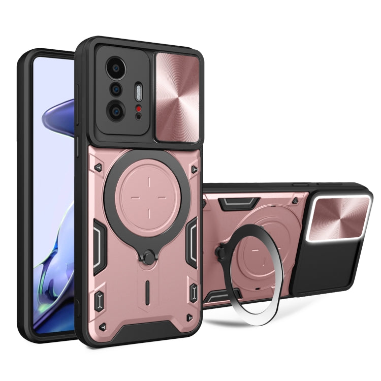 CD Texture Sliding Camshield Magnetic Holder Phone Case, For Xiaomi 11T, For Xiaomi Mi 11 Lite 4G / 5G, For Xiaomi Redmi Note 9 4G