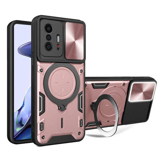 CD Texture Sliding Camshield Magnetic Holder Phone Case, For Xiaomi 11T, For Xiaomi Mi 11 Lite 4G / 5G, For Xiaomi Redmi Note 9 4G